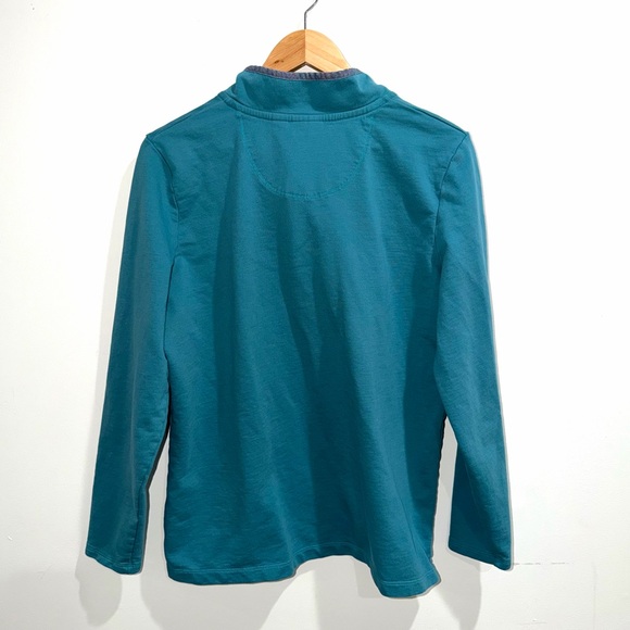 L.L. Bean Men’s Spring Teal Cotton 1/4 Button Up Pullover Sweatshirt Large - Picture 4 of 8